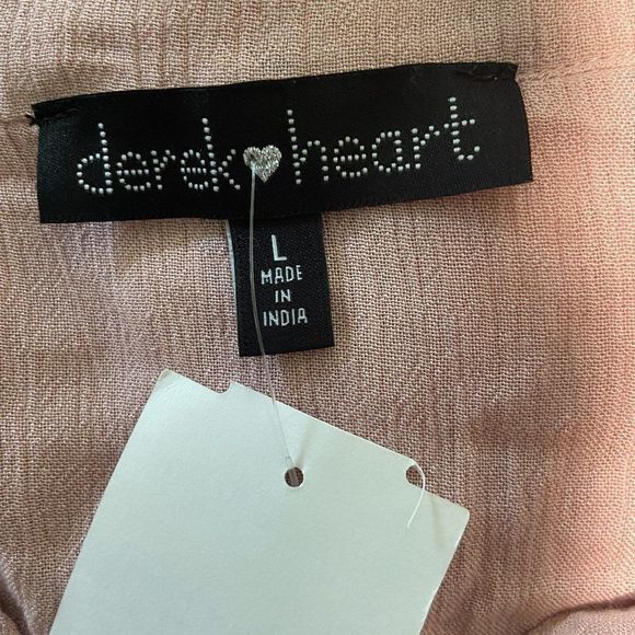 NWT DEREK HEART Pink Boho Button Down Shirt (S) - Picture 6 of 8